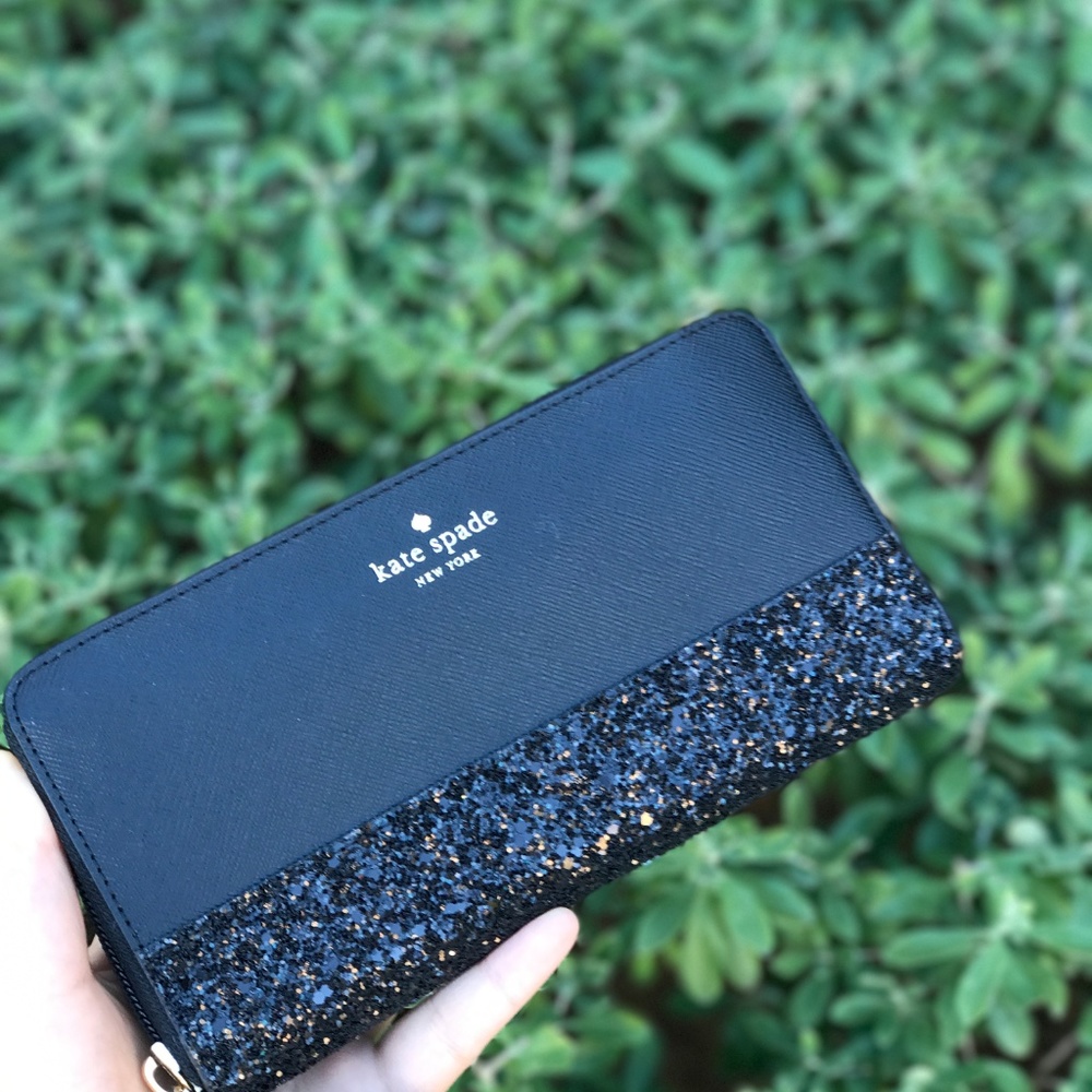 Kate Spade Greta Court Neda Glitter Zip Wallet